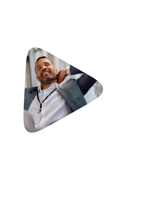 smiling businessman relaxing